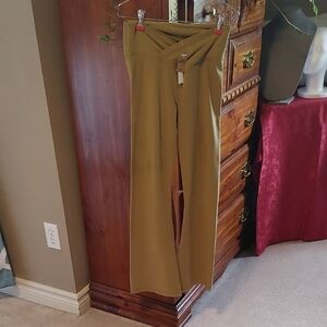 NWT Victorias Secret Criss Cross Khaki Green Flare Yoga Pant Size Small